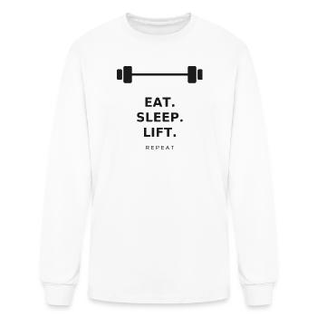 Eat Sleep Lift Gym Power Motto - Men's Long Sleeve T-Shirt - white - Front