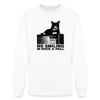 No Smiling Rock Cat - Men's Long Sleeve T-Shirt - white - Front