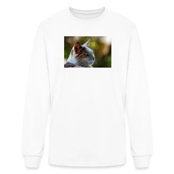 Calico Cat In Garden - Men's Long Sleeve T-Shirt - white - Front