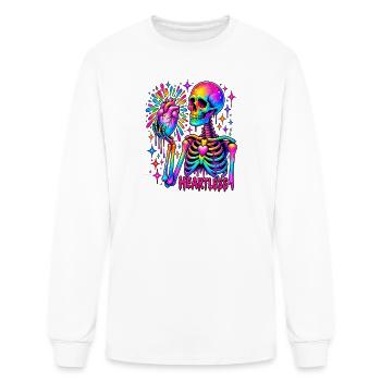 Heartless Rainbow Skeleton Art - Men's Long Sleeve T-Shirt - white - Front