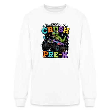 Im Ready To Crush Pre-K Dinosaur Monster Truck Bac - Men's Long Sleeve T-Shirt - white - Front