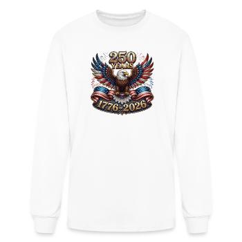 USA 250th Anniversary 1776-2026 Patriotic Bald Eag - Men's Long Sleeve T-Shirt - white - Front