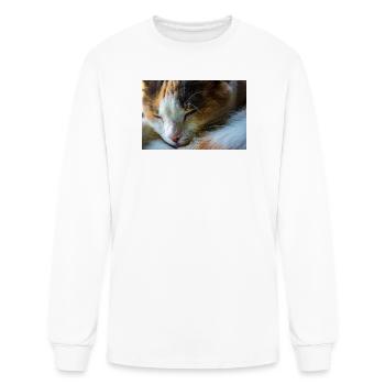 Beautiful Cat Sleeping - Men's Long Sleeve T-Shirt - white - Front