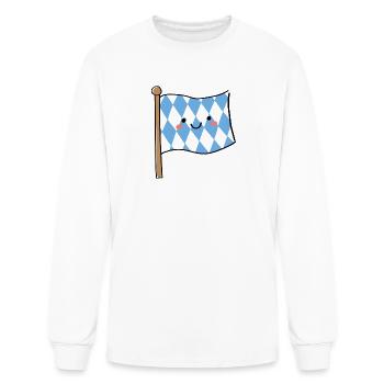 Cute Bavarian Flag Kawaii Blue Lozenge Art - Men's Long Sleeve T-Shirt - white - Front