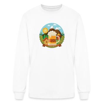 German Beer Alps Mountain Vector Emblem - Men's Long Sleeve T-Shirt - white - Front