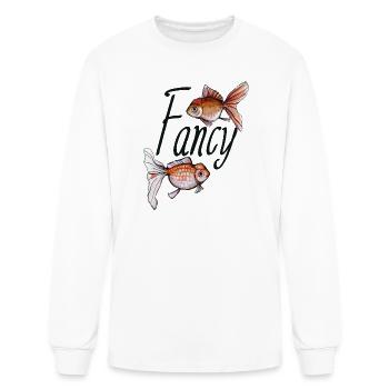 Fancy Goldfish Watercolor Letters - Men's Long Sleeve T-Shirt - white - Front