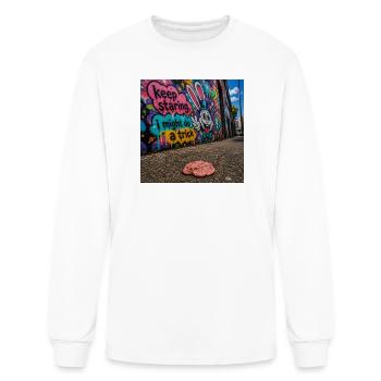 Vibrant Graffiti Bunny Street Art - Men's Long Sleeve T-Shirt - white - Front
