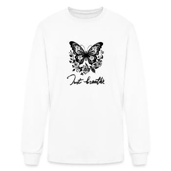 Just Breathe Hand Lettering - Men's Long Sleeve T-Shirt - white - Front