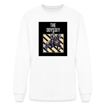 Odyssey Knight on Striped Frame - Men's Long Sleeve T-Shirt - white - Front