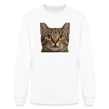 Cat Close-Up Portrait - Men's Long Sleeve T-Shirt - white - Front