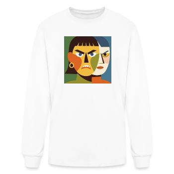 Cubist Dual Faces - Men's Long Sleeve T-Shirt - white - Front