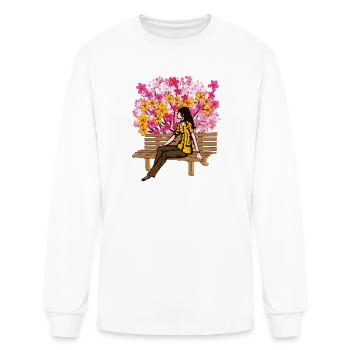 Floral Bloom Bench Serenity - Men's Long Sleeve T-Shirt - white - Front