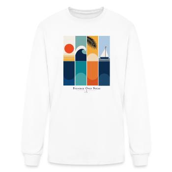 Presence Over Noise - Men's Long Sleeve T-Shirt - white - Front