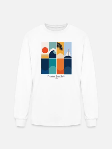 Presence Over Noise - Men's Long Sleeve T-Shirt - white