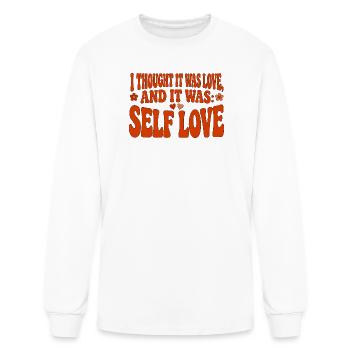 Self Love Terracotta 70s Retro Typography - Men's Long Sleeve T-Shirt - white - Front