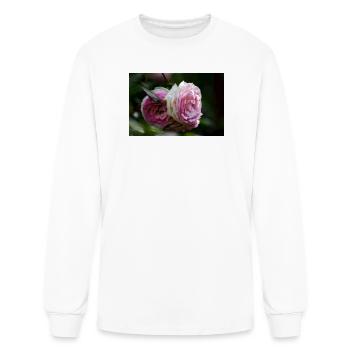 Petal Whisper Rose Duo - Men's Long Sleeve T-Shirt - white - Front
