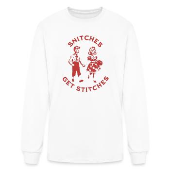 Les mouchards se font taper - T-shirt à manches longues Homme - blanc - Devant