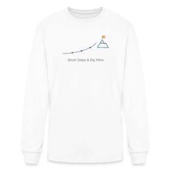 Small Steps Big Wins Minimalism Motivation Quote - Men's Long Sleeve T-Shirt - white - Front