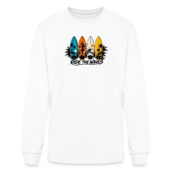 Ride the Waves Surfing - Men's Long Sleeve T-Shirt - white - Front