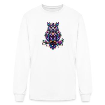 Moonlit Owl in Floral Velvet - Men's Long Sleeve T-Shirt - white - Front