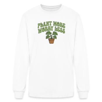 Plant More Worry Less - Men's Long Sleeve T-Shirt - white - Front