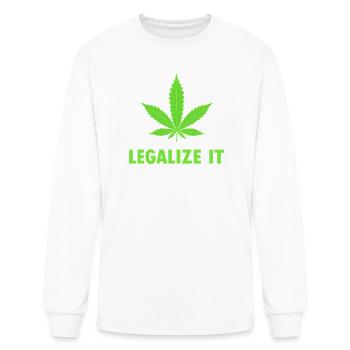 Légalisez-le feuille de cannabis - T-shirt à manches longues Homme - blanc - Devant
