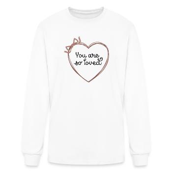You Are So Loved Cute Minimalist Heart Ribbon Vale - Men's Long Sleeve T-Shirt - white - Front