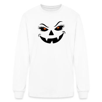 Jack-O-Lantern - Spooky Halloween Face - Men's Long Sleeve T-Shirt - white - Front