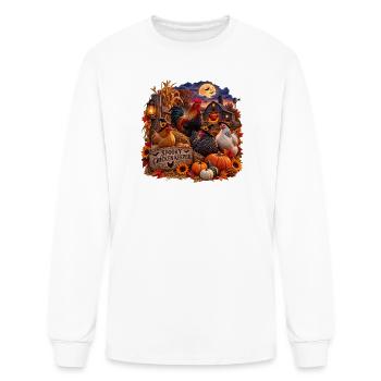 Moonlit Farmyard Spooky Chickens - Men's Long Sleeve T-Shirt - white - Front