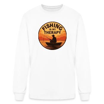 La pêche est une thérapie Sunset Patch - T-shirt à manches longues Homme - blanc - Devant