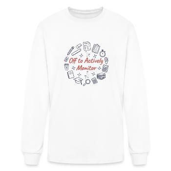 En route pour surveiller activement les tests des enseignants - T-shirt à manches longues Homme - blanc - Devant