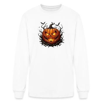 Fiery Jackolantern Amid Dark Twigs and Bats - Men's Long Sleeve T-Shirt - white - Front