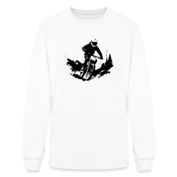Mountain Biking Sketch - Men's Long Sleeve T-Shirt - white - Front