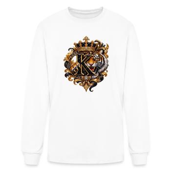 Royal Tiger King – Luxury Crow - Men's Long Sleeve T-Shirt - white - Front