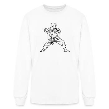 Karateka Line Art - Men's Long Sleeve T-Shirt - white - Front