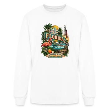 État ensoleillé style vintage de tatouage en Floride - T-shirt à manches longues Homme - blanc - Devant