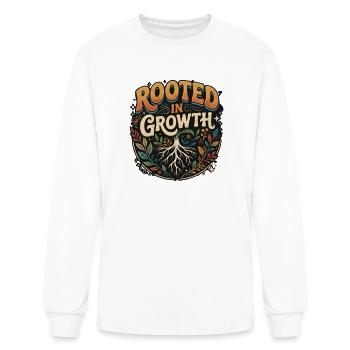 Emblème vintage Rooted in Growth - T-shirt à manches longues Homme - blanc - Devant