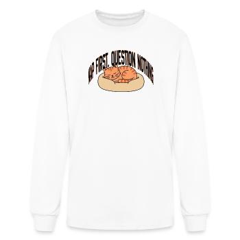nap first question nothing, nap lover, naps, sleep - Men's Long Sleeve T-Shirt - white - Front