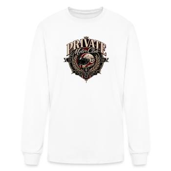 Private Motor Club Crest Vintage Helmet - Men's Long Sleeve T-Shirt - white - Front