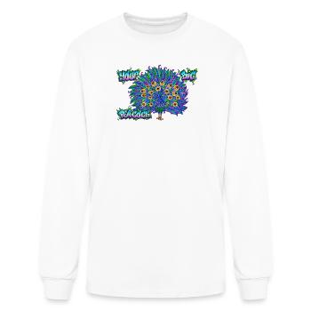 Vibrant Graffiti Peacock Burst - Men's Long Sleeve T-Shirt - white - Front