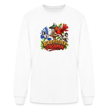 Bird Feeder Drama - Men's Long Sleeve T-Shirt - white - Front