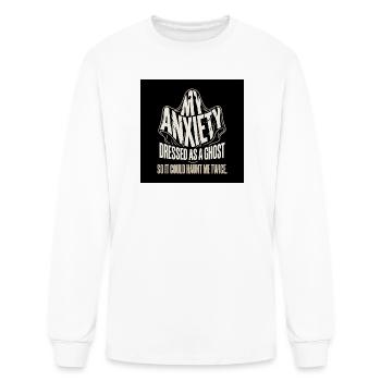 My Anxiety Ghost Halloween Mental Health Dark Humo - Men's Long Sleeve T-Shirt - white - Front