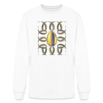 Golden Elegance Abstract Luxury Design - Men's Long Sleeve T-Shirt - white - Front