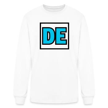 DE Initials Letters Graphic - Men's Long Sleeve T-Shirt - white - Front
