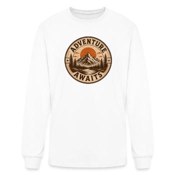 Adventure_Awaits_Vintage_Mountain_Badge_T-Shirt - Men's Long Sleeve T-Shirt - white - Front