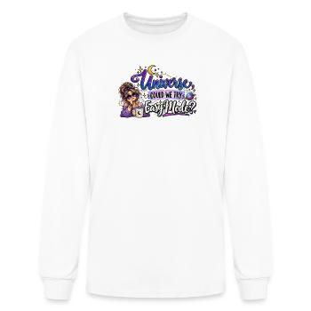 Universe Could We Try Easy Mode - Men's Long Sleeve T-Shirt - white - Front