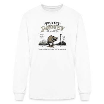 Raccoon of Seattle: Protect Timothy - Men's Long Sleeve T-Shirt - white - Front