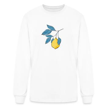 Rame de citron dessinée à la main - T-shirt à manches longues Homme - blanc - Devant