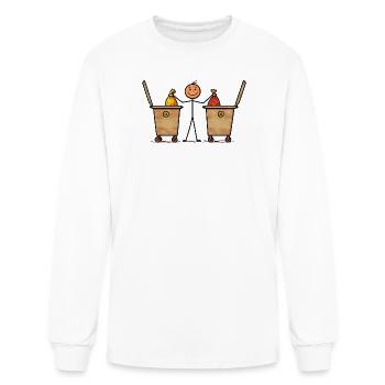 Trash Duo Cartoon Halftone - Men's Long Sleeve T-Shirt - white - Front