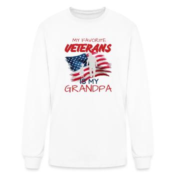 My Favorite Grandpa Veteran - Men's Long Sleeve T-Shirt - white - Front